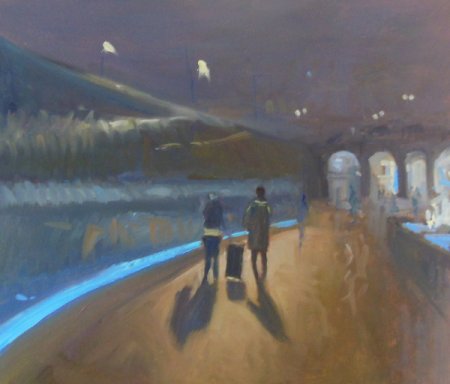 Picture of the Week: <p>The walk way to the station glows blue with the underground led lighting, guiding travellers to trains and their destinations</p>