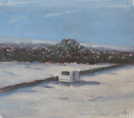 Picture of the Week: <p>I often pass a white caravan in a field on the way to Owler Bar, the recent snow made it almost invisable but it has reappeared again this week.</p>