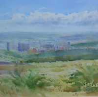 Picture of the Week: <p>Painted early in the morning, over looking the city from up at Ringinglow, looking East.</p>